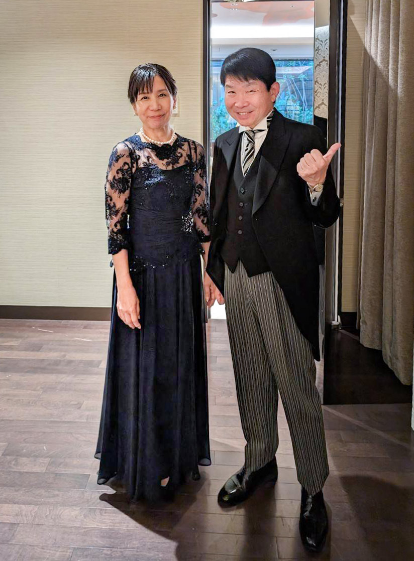 実際の結婚式 母親 フォーマルドレスL064ネイビー